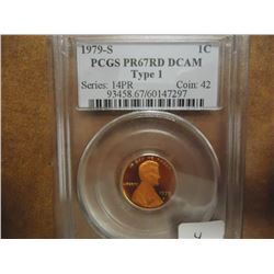 1979-S TYPE I LINCOLN CENT PCGS PR67RD DCAM