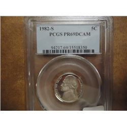 1982-S JEFFERSON NICKEL PCGS PR69 DCAM