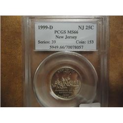 1999-D NEW JERSEY QUARTER PCGS MS66