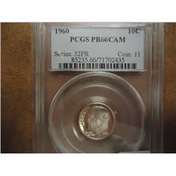 1960 SILVER ROOSEVELT DIME PCGS PR66 CAM