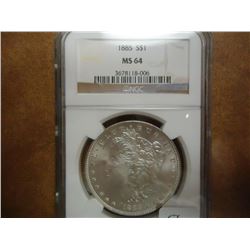 1885 MORGAN SILVER DOLLAR NGC MS64