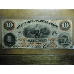 1860 $10 MERCHANT'S & PLANTERS BANK STATE OF
