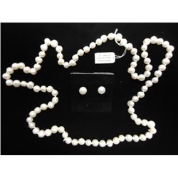 FRESH WATER PEARL NECKLACE & EARRING SET
