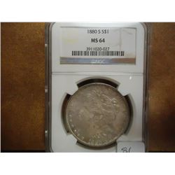 1880-S MORGAN SILVER DOLLAR NGC MS64
