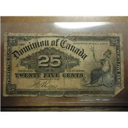 1900 DOMINION OF CANADA 25 CENT CURRENCY