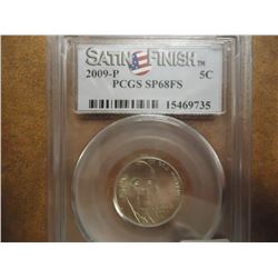 2009-P JEFFERSON NICKEL PCGS SP68FS SATIN FINISH