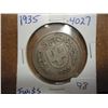 Image 1 : 1935 SWITZERLAND SILVER 5 FRANCS .4027 OZ. ASW