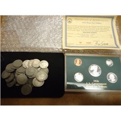 1936 US PROOF SET TRIBUTE & 40 LIBERTY "V" NICKELS