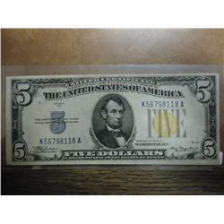 1934-A $5 SILVER CERTIFICATE NORTH AFRICA