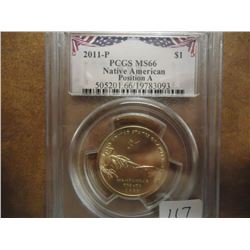 2011-P NATIVE AMERICAN $ PCGS MS66 POS. A