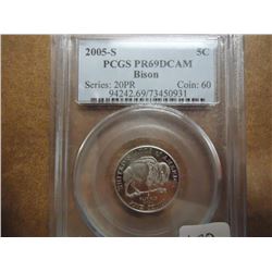 2005-S BISON NICKEL PCGS PR69 DCAM