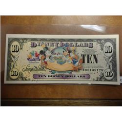 2009 SERIES $10 DISNEY DOLLARS CRISP UNC