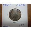 Image 1 : 1907 MEXICO SILVER 20 CENTAVOS .1286 OZ. ASW
