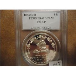 1997-P BOTANICAL SILVER DOLLAR PCGS PR69 DCAM