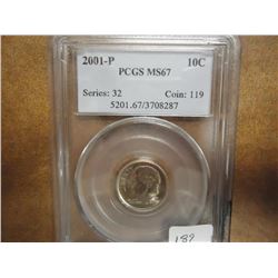 2001-P ROOSEVELT DIME PCGS MS67