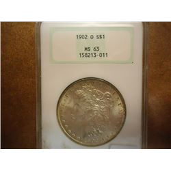 1902-O MORGAN SILVER DOLLAR NGC MS63