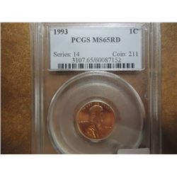 1993 LINCOLN CENT PCGS MS65RD