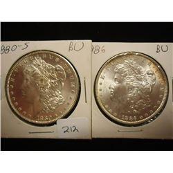 1880-S & 1886 MORGAN SILVER DOLLARS BOTH BU'S