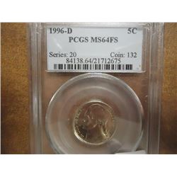 1996-D JEFFERSON NICKEL PCGS MS64FS