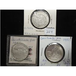 LOT OF 3 SILVER GUATEMALA COINS SEE DESCRIPTION