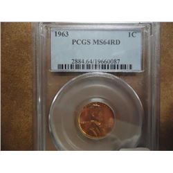 1963 LINCOLN CENT PCGS MS64RD