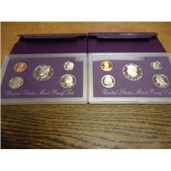 1990 & 1992 US PROOF SETS (WITH BOXES)