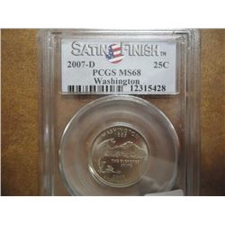 2007-D WASHINGTON STATE QUARTER PCGS MS68