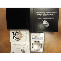 2014 BASEBALL HALL OF FAME UNC SILVER $ NGC MS70