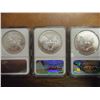 Image 2 : 2007,10 & 2011-W AMERICAN SILVER EAGLES NGC MS69'S