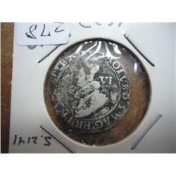 1627 CHARLES I SILVER 6 PENCE