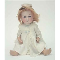 An Heubach Koppelsdorf bisque-head doll, mould 267, with sleeping eyes and jointed composition bo...