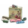 Image 1 : Dinky Toys, no.100 Lady Penelope's FAB1, 4 other Dinky Toys, Corgi Toys The Saint's Volvo, and a...