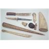 Image 1 : A collection of marine bone utensils, 19th century including a whale bone rope makers fid of usua...