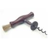 Image 1 : A Victorian rosewood handled steel corkscrew, with side brush and single helix thread, tip broken...