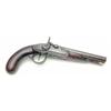 Image 1 : An early 19th century double barrel pistol, by Leech, with steel mounts, percussion lock and maho...