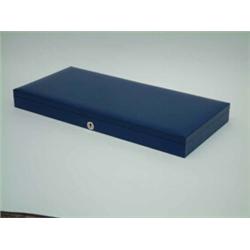 A pen collectors case in blue simulated leather finish (1)...
