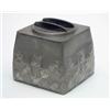 Image 1 : A Libertys Art Nouveau pewter biscuit box, rectangular with three rows of stylised plant leaves,...