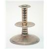 Image 1 : A Charles II brass trumpet base candlestick, c.1660, with ribbed stem, 6.25ins...
