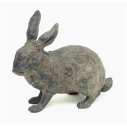 An Austrian cold painted bronze model of a hare, by Franz Bergman, stamped with the Bergman seal...