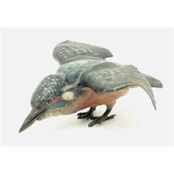 An Austrian cold-painted bronze model of a kingfisher, c.1900 stamped with the Bergman seal, (bea...