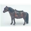 Image 1 : A painted spelter "horse" coin- box, with a hinged saddle, (one foot broken) 3.25ins...