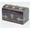Image 1 : A coromandel casket shaped tea caddy, with engraved brass mounts, 9.75ins...