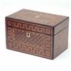 Image 1 : A late 19th century parquetry tea caddy, 8.75ins...