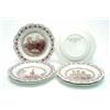 Image 1 : A set of six Wedgwood Cathedral Series dessert plates, each centrally decorated with an English c...