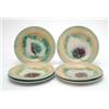 Image 1 : A collection of 6 19th century Continental majolica plates, decorated with a vine leaf against a...