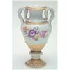Image 1 : A late 19th century Meissen vase, with entwined serpent handles, bulbous body painted with flower...
