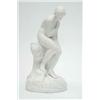 Image 1 : A Victorian parian figure, of a semi-draped lady seated against a tree-stem, on circular base, (c...