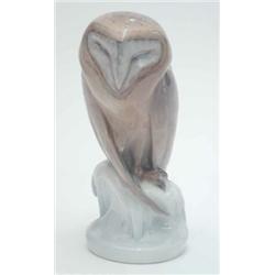 A Royal Copenhagen porcelain model of a perched owl, 8.5ins...