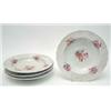Image 1 : A set of 4 Welsh porcelain dessert dishes, with crisp moulded borders and painted flower sprays,...