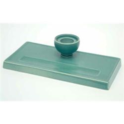 A Wedgwood Keith Murray rectangular inkstand, with pen depression and well, with liner but no cov...